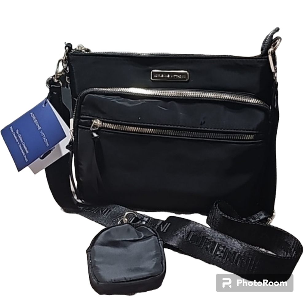 ADRIENNE VITTADINI NYLON CROSSBODY w/DETACHABLE  POUCH